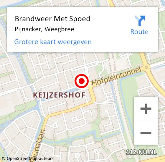 Locatie op kaart van de 112 melding: Brandweer Met Spoed Naar Pijnacker, Weegbree op 19 september 2023 07:10