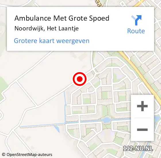 Locatie op kaart van de 112 melding: Ambulance Met Grote Spoed Naar Noordwijk, Het Laantje op 19 september 2023 08:19