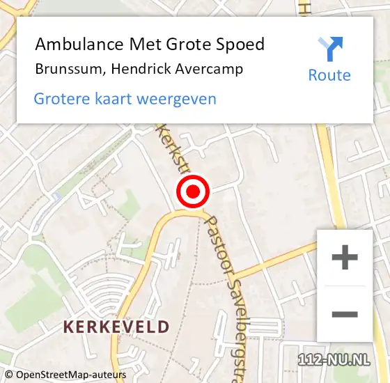 Locatie op kaart van de 112 melding: Ambulance Met Grote Spoed Naar Brunssum, Const Huygensstraat op 8 september 2014 17:40