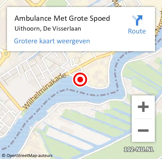 Locatie op kaart van de 112 melding: Ambulance Met Grote Spoed Naar Uithoorn, De Visserlaan op 19 september 2023 12:03