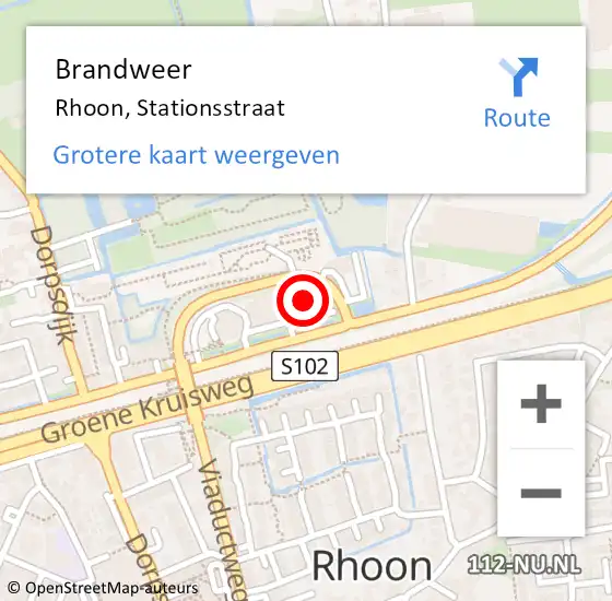 Locatie op kaart van de 112 melding: Brandweer Rhoon, Stationsstraat op 19 september 2023 12:13