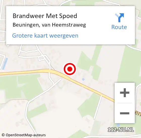 Locatie op kaart van de 112 melding: Brandweer Met Spoed Naar Beuningen, van Heemstraweg op 19 september 2023 12:17