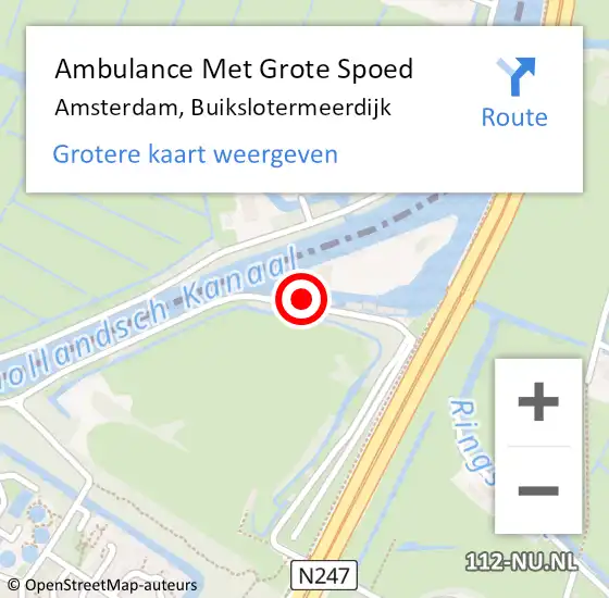 Locatie op kaart van de 112 melding: Ambulance Met Grote Spoed Naar Amsterdam, Buikslotermeerdijk op 19 september 2023 12:45