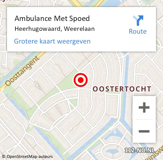 Locatie op kaart van de 112 melding: Ambulance Met Spoed Naar Heerhugowaard, Weerelaan op 19 september 2023 13:31