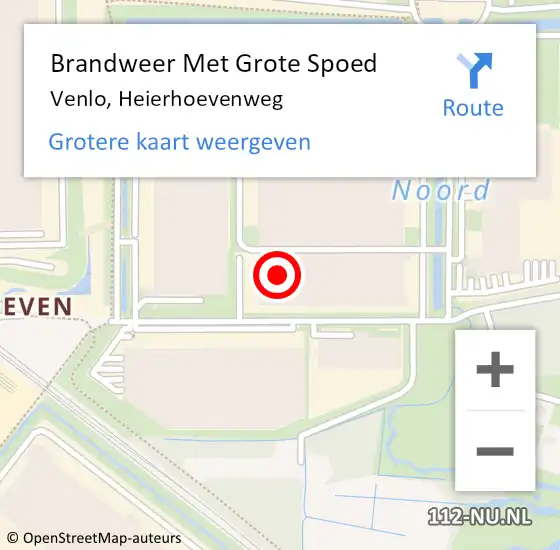 Locatie op kaart van de 112 melding: Brandweer Met Grote Spoed Naar Venlo, Heierhoevenweg op 19 september 2023 13:34