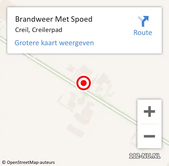 Locatie op kaart van de 112 melding: Brandweer Met Spoed Naar Creil, Creilerpad op 19 september 2023 13:44