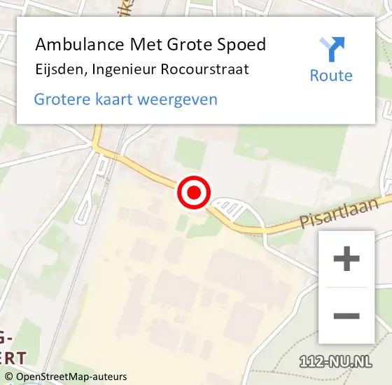 Locatie op kaart van de 112 melding: Ambulance Met Grote Spoed Naar Eijsden, Ingenieur Rocourstraat op 8 september 2014 18:01