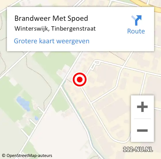 Locatie op kaart van de 112 melding: Brandweer Met Spoed Naar Winterswijk, Tinbergenstraat op 19 september 2023 14:46