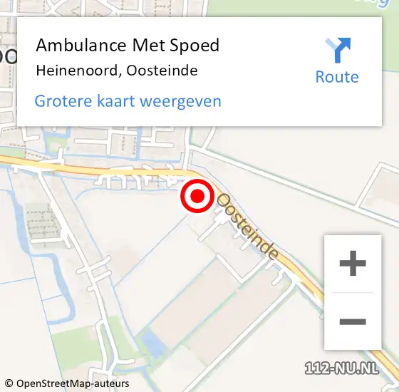 Locatie op kaart van de 112 melding: Ambulance Met Spoed Naar Heinenoord, Oosteinde op 19 september 2023 15:07