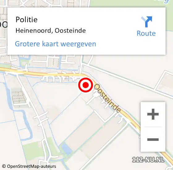 Locatie op kaart van de 112 melding: Politie Heinenoord, Oosteinde op 19 september 2023 15:08