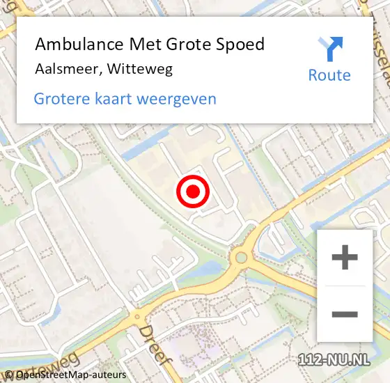 Locatie op kaart van de 112 melding: Ambulance Met Grote Spoed Naar Aalsmeer, Witteweg op 19 september 2023 15:12