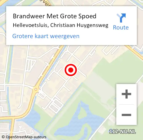 Locatie op kaart van de 112 melding: Brandweer Met Grote Spoed Naar Hellevoetsluis, Christiaan Huygensweg op 19 september 2023 16:58