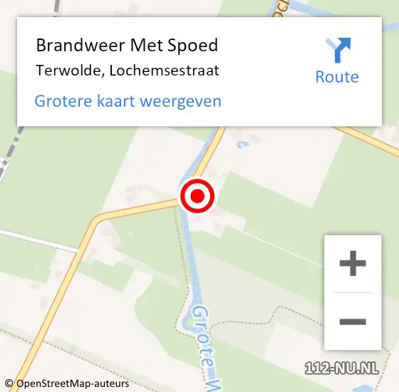 Locatie op kaart van de 112 melding: Brandweer Met Spoed Naar Terwolde, Lochemsestraat op 19 september 2023 17:15
