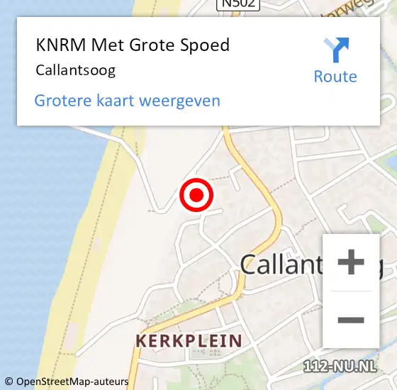 Locatie op kaart van de 112 melding: KNRM Met Grote Spoed Naar Callantsoog op 19 september 2023 17:27