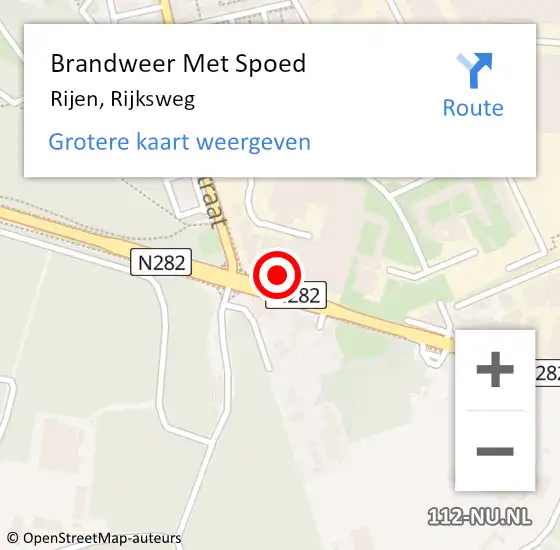 Locatie op kaart van de 112 melding: Brandweer Met Spoed Naar Rijen, Rijksweg op 19 september 2023 17:48