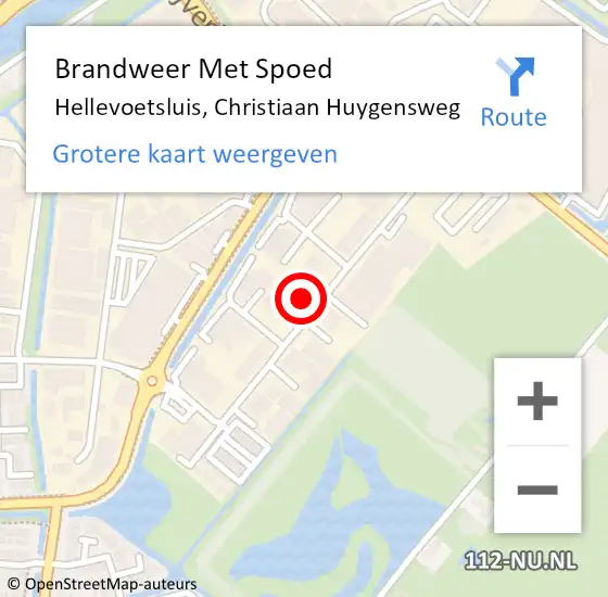 Locatie op kaart van de 112 melding: Brandweer Met Spoed Naar Hellevoetsluis, Christiaan Huygensweg op 19 september 2023 18:03