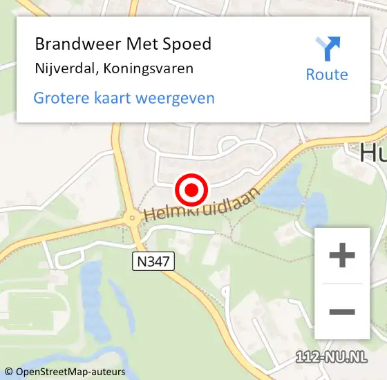 Locatie op kaart van de 112 melding: Brandweer Met Spoed Naar Nijverdal, Koningsvaren op 19 september 2023 19:01