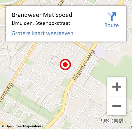 Locatie op kaart van de 112 melding: Brandweer Met Spoed Naar IJmuiden, Steenbokstraat op 19 september 2023 19:27