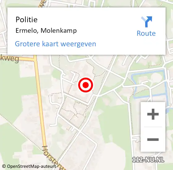 Locatie op kaart van de 112 melding: Politie Ermelo, Molenkamp op 19 september 2023 19:29