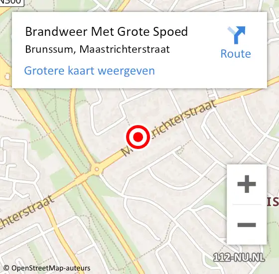 Locatie op kaart van de 112 melding: Brandweer Met Grote Spoed Naar Brunssum, Maastrichterstraat op 19 september 2023 19:31