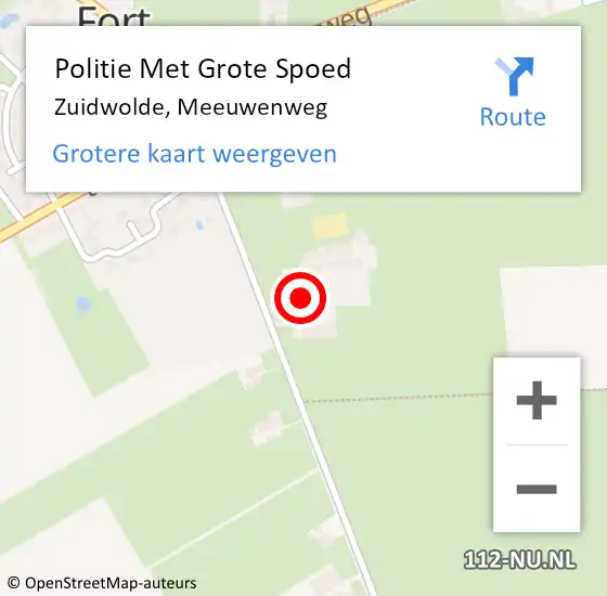 Locatie op kaart van de 112 melding: Politie Met Grote Spoed Naar Zuidwolde, Meeuwenweg op 19 september 2023 20:12