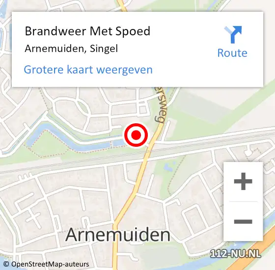 Locatie op kaart van de 112 melding: Brandweer Met Spoed Naar Arnemuiden, Singel op 19 september 2023 21:12