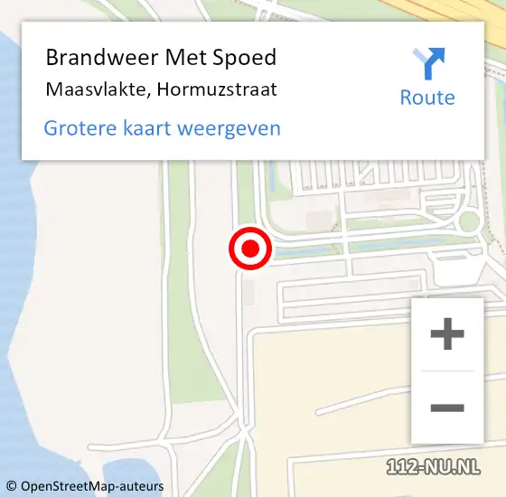 Locatie op kaart van de 112 melding: Brandweer Met Spoed Naar Maasvlakte, Hormuzstraat op 19 september 2023 21:54