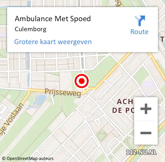 Locatie op kaart van de 112 melding: Ambulance Met Spoed Naar Culemborg op 19 september 2023 23:30