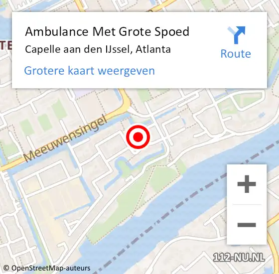 Locatie op kaart van de 112 melding: Ambulance Met Grote Spoed Naar Capelle aan den IJssel, Atlanta op 20 september 2023 00:21