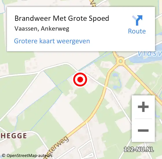 Locatie op kaart van de 112 melding: Brandweer Met Grote Spoed Naar Vaassen, Ankerweg op 20 september 2023 02:07