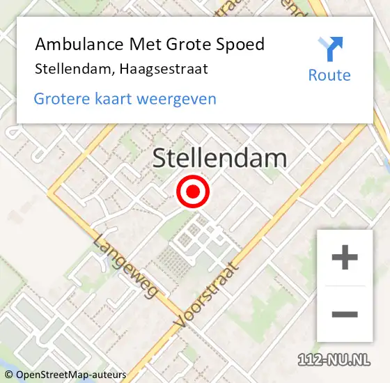 Locatie op kaart van de 112 melding: Ambulance Met Grote Spoed Naar Stellendam, Haagsestraat op 20 september 2023 02:55