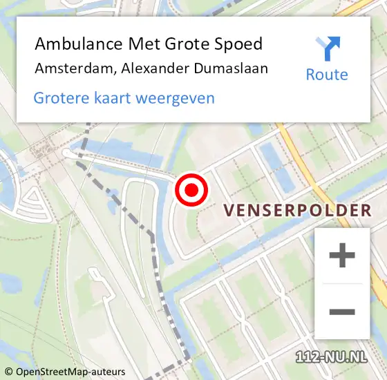 Locatie op kaart van de 112 melding: Ambulance Met Grote Spoed Naar Amsterdam, Alexander Dumaslaan op 20 september 2023 03:31