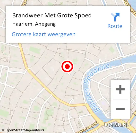 Locatie op kaart van de 112 melding: Brandweer Met Grote Spoed Naar Haarlem, Anegang op 20 september 2023 04:18