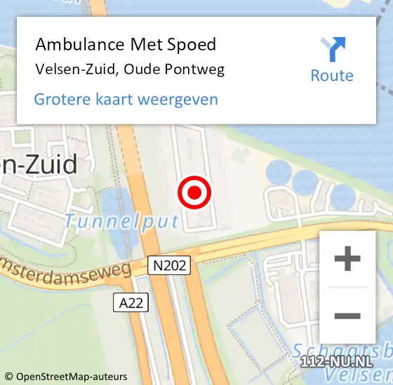 Locatie op kaart van de 112 melding: Ambulance Met Spoed Naar Velsen-Zuid, Oude Pontweg op 20 september 2023 08:03