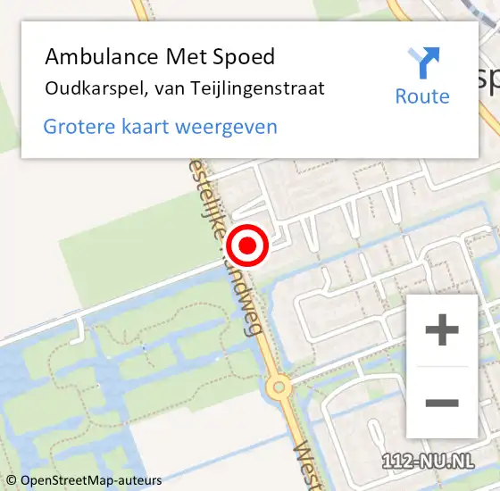 Locatie op kaart van de 112 melding: Ambulance Met Spoed Naar Oudkarspel, van Teijlingenstraat op 20 september 2023 08:13