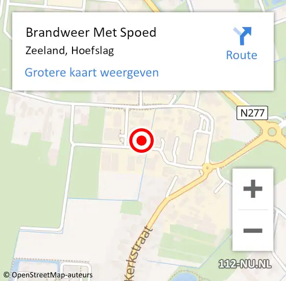 Locatie op kaart van de 112 melding: Brandweer Met Spoed Naar Zeeland, Hoefslag op 20 september 2023 09:00