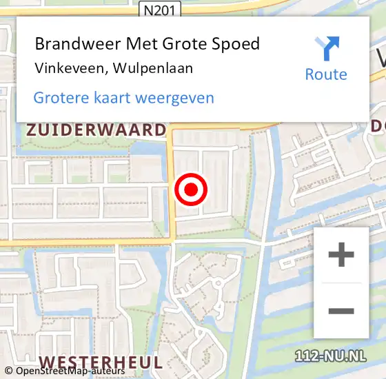 Locatie op kaart van de 112 melding: Brandweer Met Grote Spoed Naar Vinkeveen, Wulpenlaan op 20 september 2023 09:31