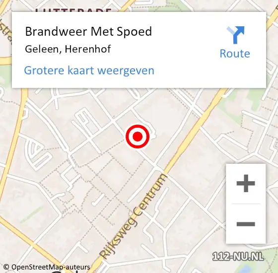 Locatie op kaart van de 112 melding: Brandweer Met Spoed Naar Geleen, Herenhof op 20 september 2023 09:39