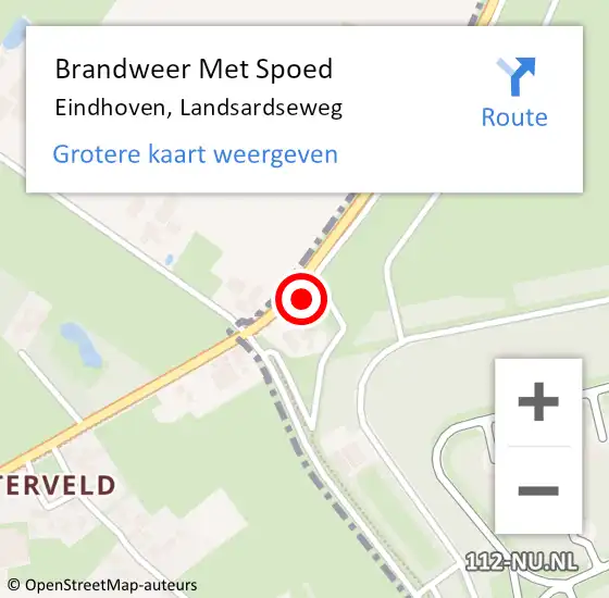 Locatie op kaart van de 112 melding: Brandweer Met Spoed Naar Eindhoven, Landsardseweg op 20 september 2023 10:30