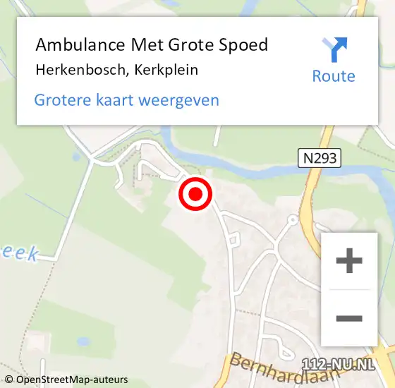 Locatie op kaart van de 112 melding: Ambulance Met Grote Spoed Naar Herkenbosch, Kerkplein op 20 september 2023 11:19