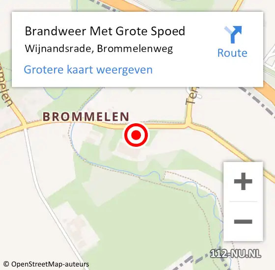 Locatie op kaart van de 112 melding: Brandweer Met Grote Spoed Naar Wijnandsrade, Brommelenweg op 20 september 2023 11:20