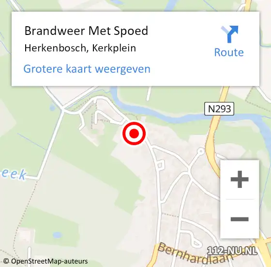 Locatie op kaart van de 112 melding: Brandweer Met Spoed Naar Herkenbosch, Kerkplein op 20 september 2023 11:23