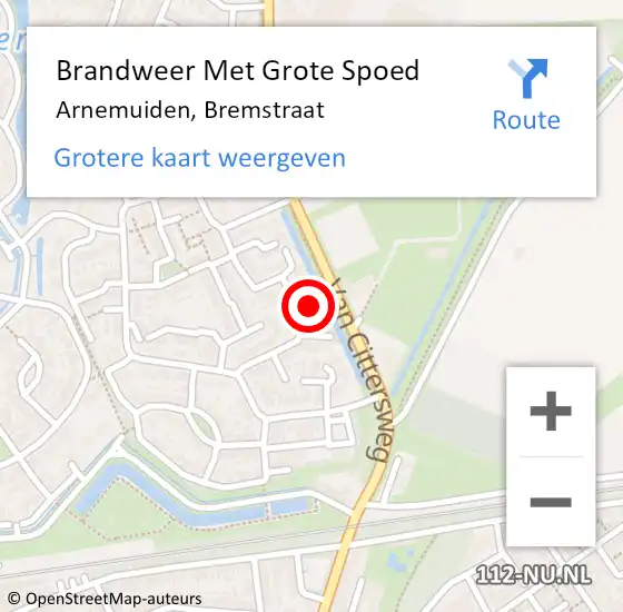 Locatie op kaart van de 112 melding: Brandweer Met Grote Spoed Naar Arnemuiden, Bremstraat op 20 september 2023 12:29