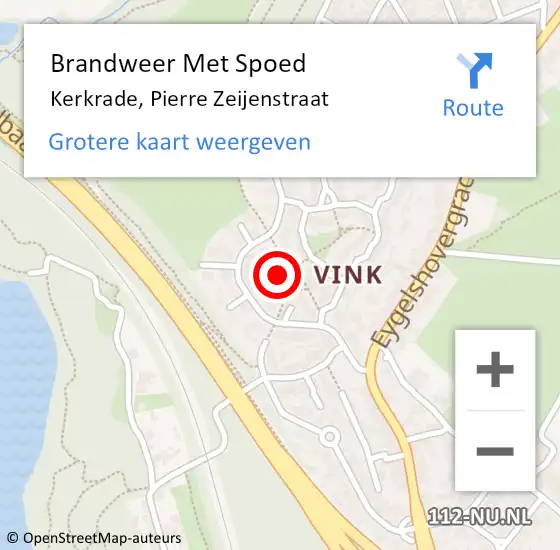 Locatie op kaart van de 112 melding: Brandweer Met Spoed Naar Kerkrade, Pierre Zeijenstraat op 20 september 2023 13:18