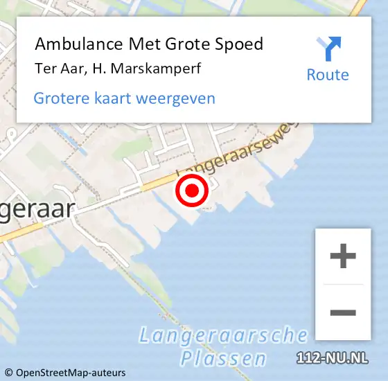 Locatie op kaart van de 112 melding: Ambulance Met Grote Spoed Naar Ter Aar, H. Marskamperf op 8 september 2014 19:18