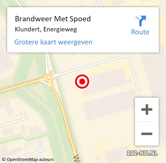 Locatie op kaart van de 112 melding: Brandweer Met Spoed Naar Klundert, Energieweg op 20 september 2023 14:37