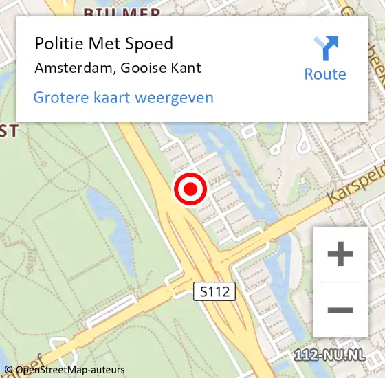 Locatie op kaart van de 112 melding: Politie Met Spoed Naar Amsterdam, Gooise Kant op 20 september 2023 15:40