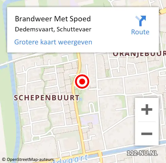 Locatie op kaart van de 112 melding: Brandweer Met Spoed Naar Dedemsvaart, Schuttevaer op 20 september 2023 15:41