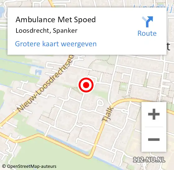 Locatie op kaart van de 112 melding: Ambulance Met Spoed Naar Loosdrecht, Spanker op 8 september 2014 19:37