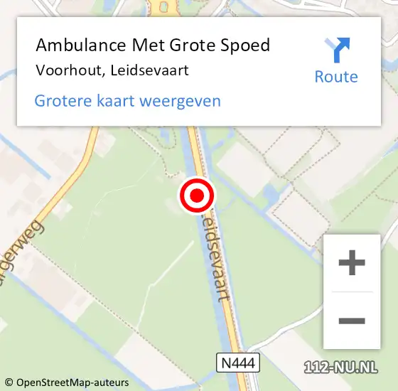 Locatie op kaart van de 112 melding: Ambulance Met Grote Spoed Naar Voorhout, Leidsevaart op 20 september 2023 16:12